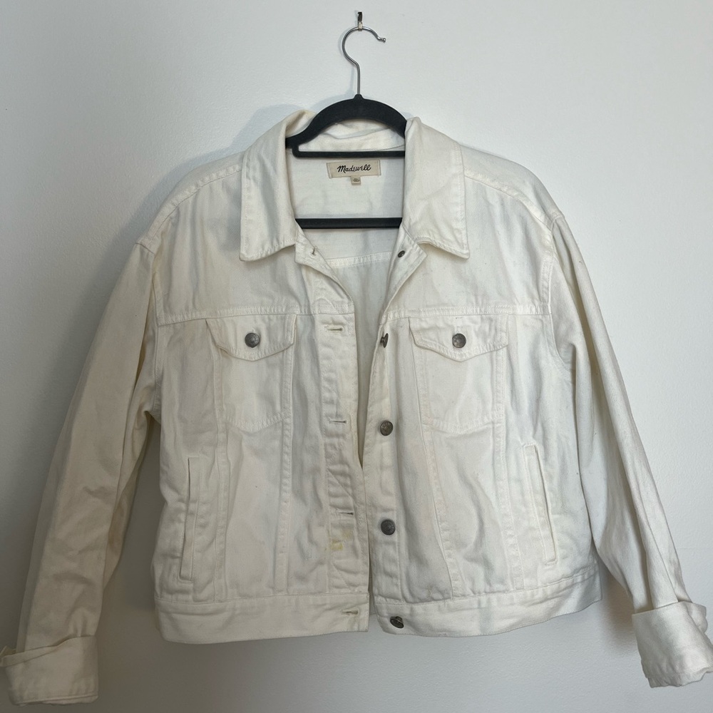 Madewell White denim jacket XL